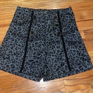 Poetry Clothing Black Leopard print High Waisted Shorts